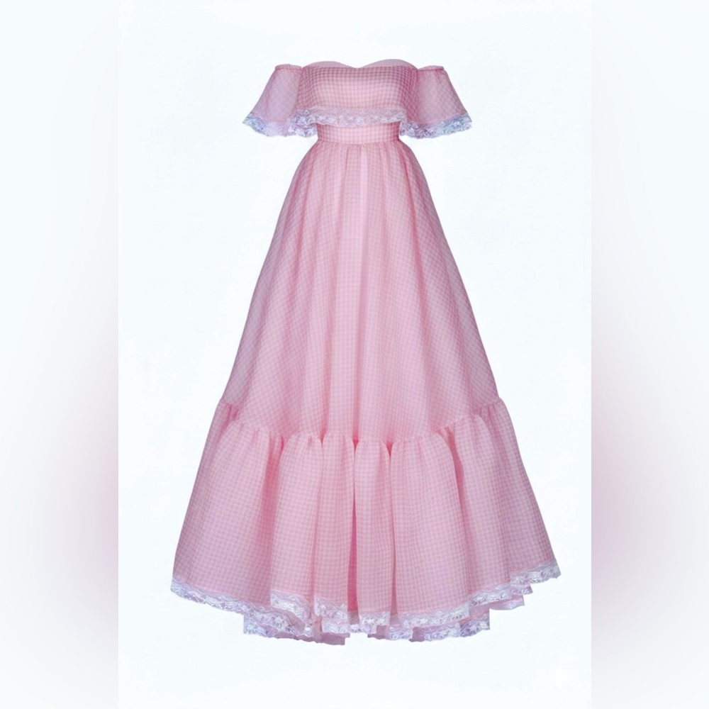 Selkie | The Pink Ice Cream Gingham Romance Novel Gown | Size XL